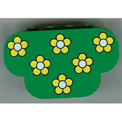 Slope, Curved 6 x 2 x 3 Triple with 8 Studs with Yellow Flowers Pattern Slope, Curved 6 x 2 x 3 Triple with 8 Studs with Yellow Flowers Pattern