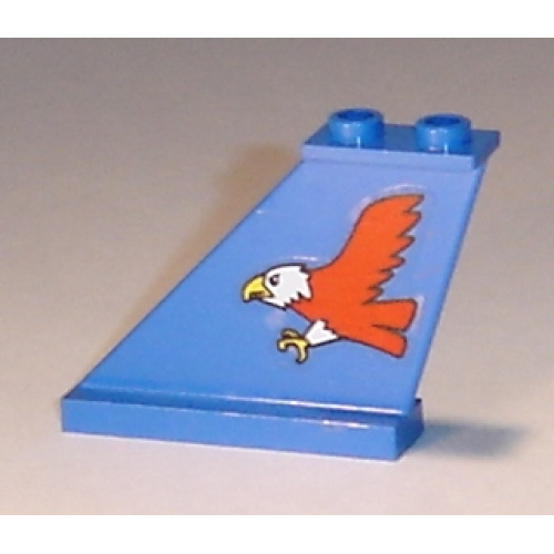 Деталь LEGO 2340pb004L Tail 4 x 1 x 3 with Red Eagle Pattern Model Left Side (Sticker) - Set 6331