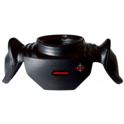 Minifigure Armor Shoulder Pads Pointed with Short Neck Protection and Clip on Back with Red Line and SW Grand Inquisitor Symbol Pattern