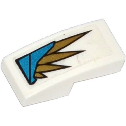 Slope, Curved 2 x 1 x 2/3 with Blue Armor Plates and Gold Feathers Pattern Model Left Side (Sticker) - Set 70124 Slope, Curved 2 x 1 x 2/3 with Blue Armor Plates and Gold Feathers Pattern Model Left Side (Sticker) - Set 70124