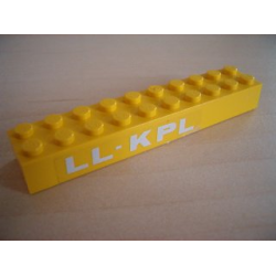 Brick 2 x 10 with White 'LL-KPL' Pattern on Both Sides (Stickers) - Set 6697 Brick 2 x 10 with White 'LL-KPL' Pattern on Both Sides (Stickers) - Set 6697