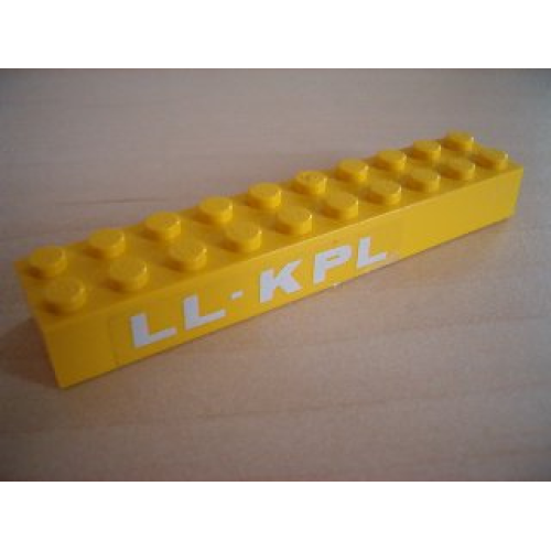 Деталь LEGO 3006pb001 Brick 2 x 10 with White 'LL-KPL' Pattern on Both Sides (Stickers) - Set 6697