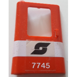 Door 1 x 4 x 5 Train Left, Thin Support at Bottom with White Stripe and Austrian Railways Logo and '7745' Pattern (Sticker) - Set 7745 Door 1 x 4 x 5 Train Left, Thin Support at Bottom with White Stripe and Austrian Railways Logo and '7745' Pattern (Sticker) - Set 7745