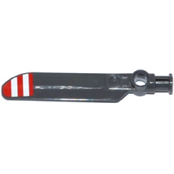 Technic Rotor Blade Small with Axle and Pin Connector End with 3 Red Stripes and 2 White Stripes Pattern on Top (Sticker) - Set 42040 Technic Rotor Blade Small with Axle and Pin Connector End with 3 Red Stripes and 2 White Stripes Pattern on Top (Sticker) - Set 42040