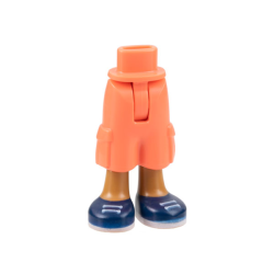 Mini Doll Hips and Trousers Cropped Large Pockets with Molded Medium Nougat Legs and Printed Dark Blue Shoes with White Laces and Soles Pattern - Thin Hinge