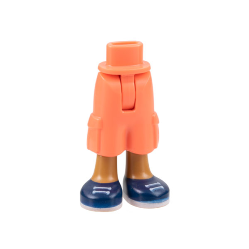 Деталь LEGO 35216bc00pb003 Mini Doll Hips and Trousers Cropped Large Pockets with Molded Medium Nougat Legs and Printed Dark Blue Shoes with White Laces and Soles Pattern - Thin Hinge