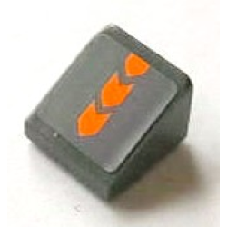 Slope 30 1 x 1 x 2/3 with Orange Arrows Pattern (Sticker) - Set 8154