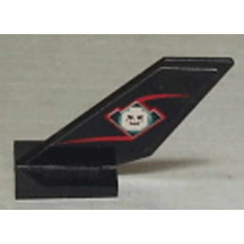 Деталь LEGO 6239pb006 Tail Shuttle with Skull Evil Minifigure Head Pattern on Both Sides (Stickers) - Set 4793