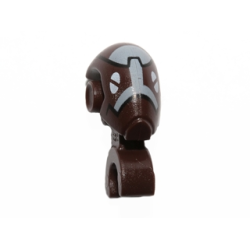 Minifigure, Head, Modified Mechanical with White Eyes and White and Black Pattern (SW Commando Droid Captain)