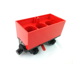 Train Battery Box Car with Three Contact Holes, Red Switch Lever, Black Magnets, and Black Wheels