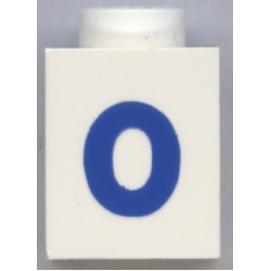 Brick 1 x 1 with Blue Number 0 Pattern (Bold Font) Brick 1 x 1 with Blue Number 0 Pattern (Bold Font)
