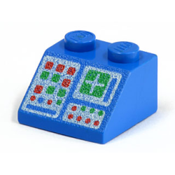 Slope 45 2 x 2 with Computer Panel Pattern - Blue Slope 45 2 x 2 with Computer Panel Pattern - Blue