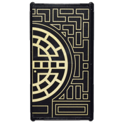 Glass for Window 1 x 4 x 6 with Gold Geometric Design with Half Circle Pattern Model Right Side (Sticker) - Set 71242