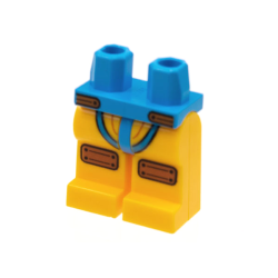 Hips and Bright Light Orange Legs with Dark Azure Straps, Dark Orange Patches Pattern Hips and Bright Light Orange Legs with Dark Azure Straps, Dark Orange Patches Pattern