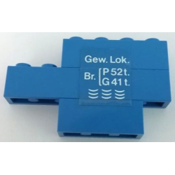 Stickered Assembly 6 x 1 x 3 with White 'Gew. Lok.' Pattern Model Left Side (Sticker) - Set 7760 - 1 Brick 1 x 3, 1 Brick 1 x 4, 1 Brick 1 x 6 Stickered Assembly 6 x 1 x 3 with White 'Gew. Lok.' Pattern Model Left Side (Sticker) - Set 7760 - 1 Brick 1 x 3, 1 Brick 1 x 4, 1 Brick 1 x 6