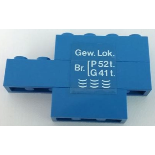 Деталь LEGO BA222pb01L Stickered Assembly 6 x 1 x 3 with White 'Gew. Lok.' Pattern Model Left Side (Sticker) - Set 7760 - 1 Brick 1 x 3, 1 Brick 1 x 4, 1 Brick 1 x 6