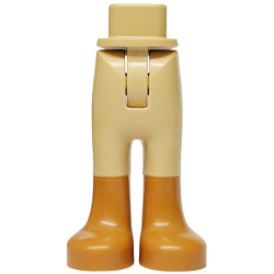 Mini Doll Hips and Trousers with Back Pockets with Molded Medium Nougat Lower Legs / Boots Pattern - Thin Hinge