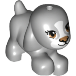 Dog, Friends Style, Puppy, Walking with Medium Nougat Eyes and Nose, Black Mouth, and White Blaze and Muzzle Pattern