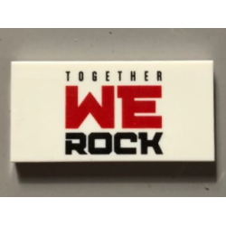 Tile 2 x 4 with 'TOGETHER WE ROCK' Pattern