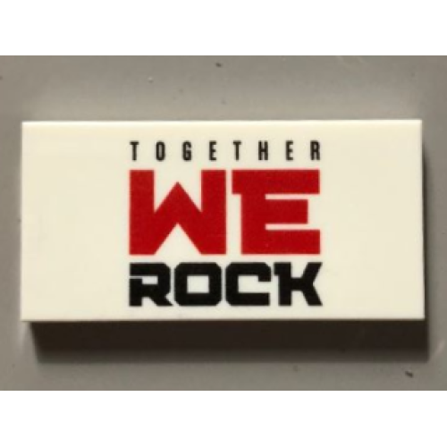 Деталь LEGO 87079pb0522 Tile 2 x 4 with 'TOGETHER WE ROCK' Pattern