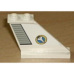 Tail 4 x 1 x 3 with Light Gray Flap and Space Shuttle Logo Pattern on Right Side (Sticker) - Set 6465
