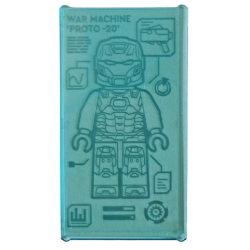 Glass for Window 1 x 4 x 6 with Iron Man Armor 'WAR MACHINE PROTO -20' Pattern (Sticker) - Set 76167