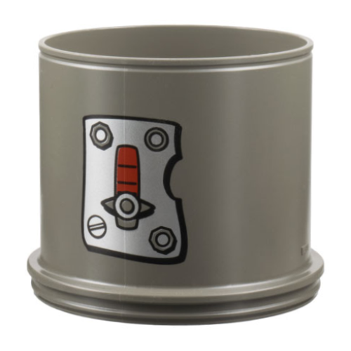 Деталь LEGO 31452pb01 Duplo Ball Tube Straight with Slider on Silver Panel with Bolts and Screws Pattern