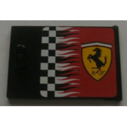 Container, Cupboard 2 x 3 x 2 Door with Checkered Flag and Ferrari Logo Pattern Right (Sticker) - Sets 8185 / 8654 / 8672 Container, Cupboard 2 x 3 x 2 Door with Checkered Flag and Ferrari Logo Pattern Right (Sticker) - Sets 8185 / 8654 / 8672