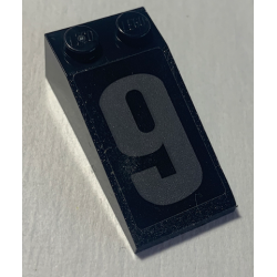 Slope 18 4 x 2 with Silver Number 9 Pattern (Sticker) - Set 70613