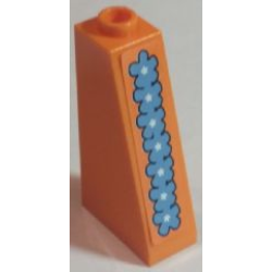 Slope 75 2 x 1 x 3 with Medium Blue Flower Garland Pattern (Sticker) - Set 3818 Slope 75 2 x 1 x 3 with Medium Blue Flower Garland Pattern (Sticker) - Set 3818