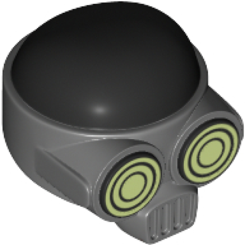 Деталь LEGO 37038pb01 Minifigure, Headgear Face Mask with Hypnotic Eyes and Voder with Smooth Black Top Pattern
