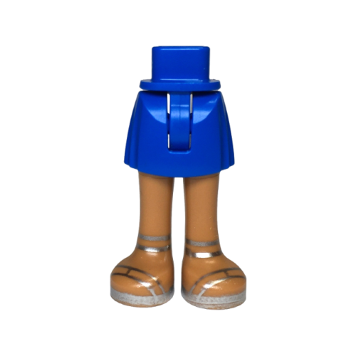 Деталь LEGO 35216ac00pb019 Mini Doll Hips and Skirt with Molded Medium Nougat Legs and Printed Silver Sandals Pattern - Thin Hinge