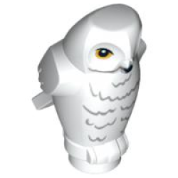 Owl, Angular Features with Black Beak, Bright Light Orange Eyes, and Dark Bluish Gray Rippled Chest Feathers Pattern (HP Hedwig) Owl, Angular Features with Black Beak, Bright Light Orange Eyes, and Dark Bluish Gray Rippled Chest Feathers Pattern (HP Hedwig)
