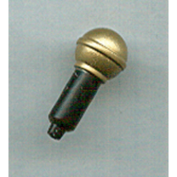 Minifigure, Utensil Microphone with Gold Top Full Screen Pattern