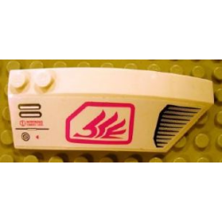 Wedge 8 x 3 x 2 Open Right with Red Quad Wing and Grille on White Background Pattern (Sticker) - Set 8106 Wedge 8 x 3 x 2 Open Right with Red Quad Wing and Grille on White Background Pattern (Sticker) - Set 8106