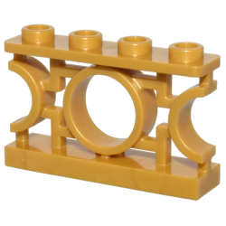 Fence 1 x 4 x 2 Ornamental Asian Lattice with Circle and 4 Studs Fence 1 x 4 x 2 Ornamental Asian Lattice with Circle and 4 Studs