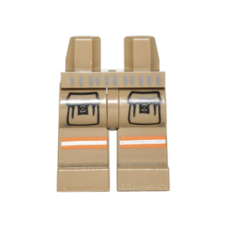 Hips and Legs with 2 Cargo Pockets and Silver and Orange Stripes Pattern