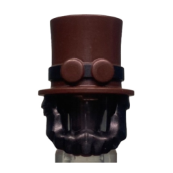 Minifigure, Hair Combo, Hair and Beard with Top Hat Large with Band with Goggles Pattern Minifigure, Hair Combo, Hair and Beard with Top Hat Large with Band with Goggles Pattern