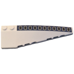 Wedge 10 x 3 Right with Black Windows with Silver Outlines on Dark Blue Stripe Pattern