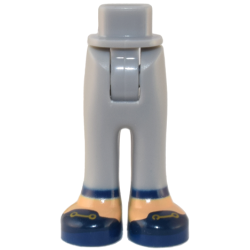 Mini Doll Hips and Trousers with Back Pockets with Dark Blue Cuffs and Shoes with Gold Buckles Pattern - Thick Hinge Mini Doll Hips and Trousers with Back Pockets with Dark Blue Cuffs and Shoes with Gold Buckles Pattern - Thick Hinge