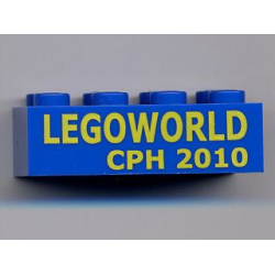 Brick 2 x 4 with Yellow 'LEGOWORLD CPH 2010' Pattern Brick 2 x 4 with Yellow 'LEGOWORLD CPH 2010' Pattern