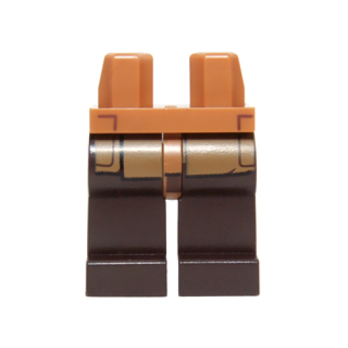 Деталь LEGO 970c120pb08 Hips and Dark Brown Legs with Medium Nougat SW Robe Pattern