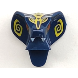 Minifigure, Head, Modified Snake with Fangs, Red Eyes and Yellow Scales Pattern