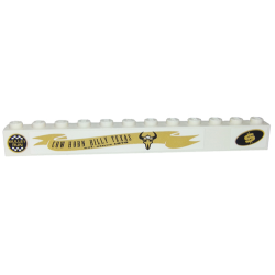 Brick 1 x 12 with 'BULLET RUN', Dollar Sign and 'COW HORN BILLY TEXAS' Pattern Model Right (Stickers) - Set 8147 Brick 1 x 12 with 'BULLET RUN', Dollar Sign and 'COW HORN BILLY TEXAS' Pattern Model Right (Stickers) - Set 8147