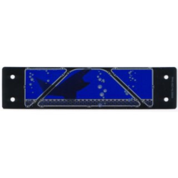Plastic Part for Set 4795 - Black Rectangle with Bubbles and Blue Underwater Windows Pattern