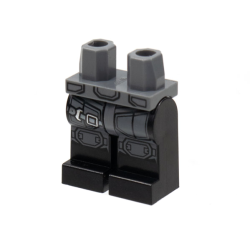 Hips and Black Legs with Dark Bluish Gray Armor, Silver Strap and Buckle Pattern Hips and Black Legs with Dark Bluish Gray Armor, Silver Strap and Buckle Pattern