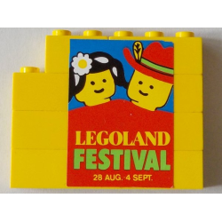 Stickered Assembly 6 x 1 x 4 with 'LEGOLAND FESTIVAL' Pattern Model Left Side (Sticker) - Set 1592-2 - 1 Brick 1 x 2, 1 Brick 1 x 3, 3 Brick 1 x 6 Stickered Assembly 6 x 1 x 4 with 'LEGOLAND FESTIVAL' Pattern Model Left Side (Sticker) - Set 1592-2 - 1 Brick 1 x 2, 1 Brick 1 x 3, 3 Brick 1 x 6