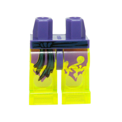 Деталь LEGO 970c16pb01 Hips and Trans-Neon Green Legs with Dark Blue Sash and Tattered Dark Purple Robe Pattern