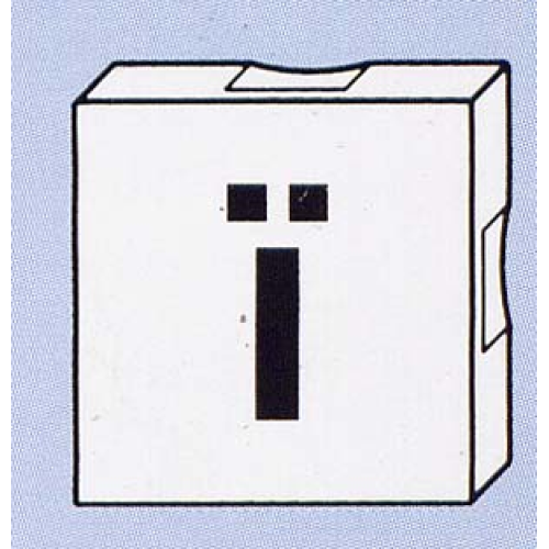 Деталь LEGO 6309pb083 Duplo, Tile 2 x 2 with Black Lowercase Letter i with Diaeresis (ï) Pattern