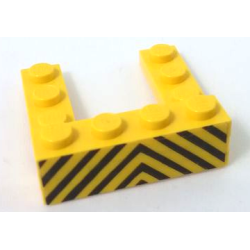 Stickered Assembly 4 x 4 x 1 with Black and Yellow Danger Stripes Pattern (Sticker) - Set 6383 - 1 Plate 1 x 2, 4 Plate 1 x 4 Stickered Assembly 4 x 4 x 1 with Black and Yellow Danger Stripes Pattern (Sticker) - Set 6383 - 1 Plate 1 x 2, 4 Plate 1 x 4